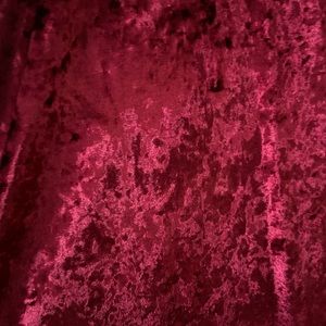 Red velour sheath dress